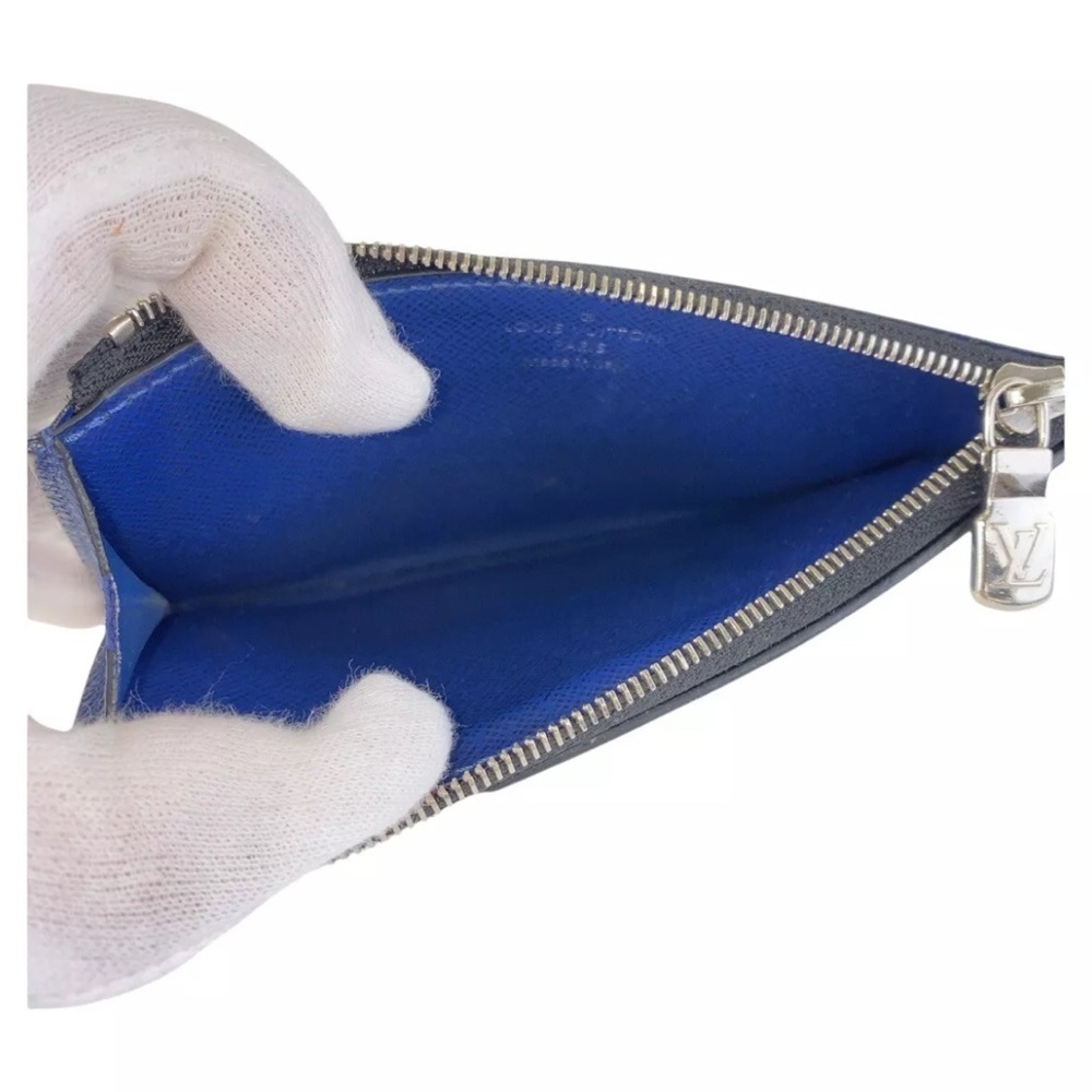 Louis Vuitton Taiga Rama Taiga Cobalt Blue Card Zippy Coin Wallet ID Holder - Picture 3 of 10
